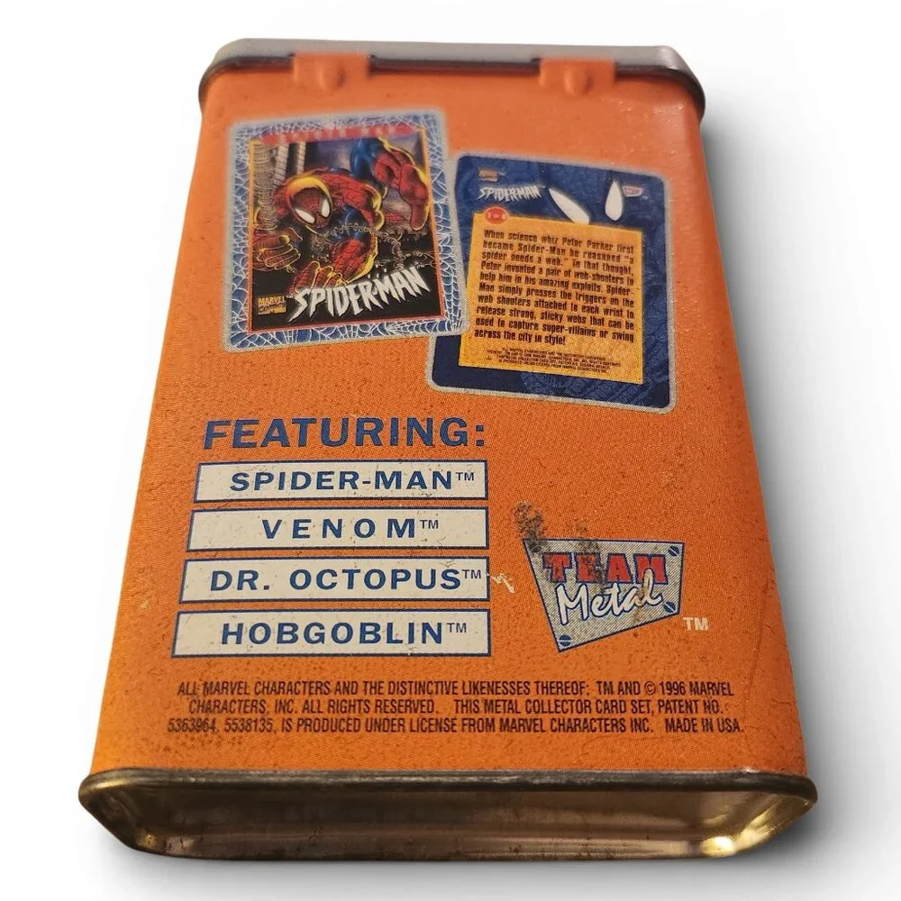 1996 Marvel Comics SPIDER-MAN - 4 Metal Cards Tin - Picture 2 of 9